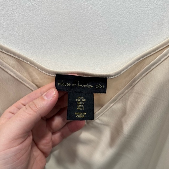 House Of Harlow 1960 Gold Slip Dress Spaghetti Strap Small Midi Maxi - Picture 4 of 6